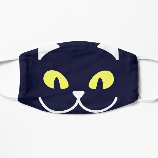 Máscaras planas de gato de ojos amarillos Mascarilla plana