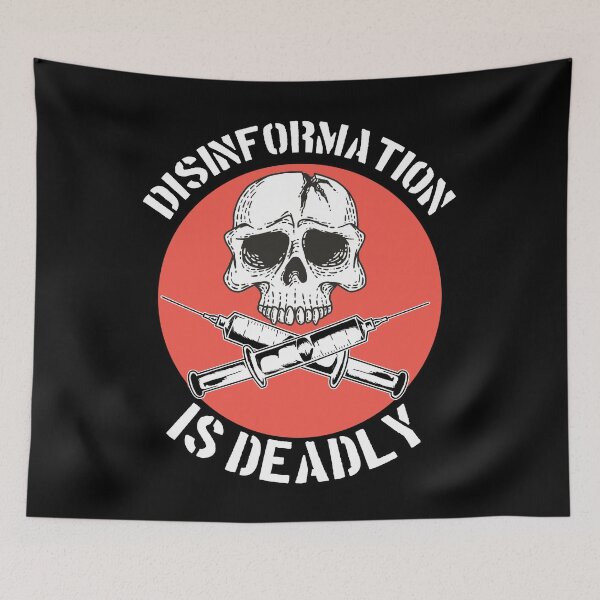 Item preview, Disinformation is Deadly Skull and Crossbones designed and sold by funnytshirtemp.