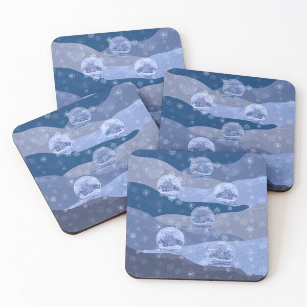 Item preview, Schnauzer Blue Snow Globes Christmas Artboard  designed and sold by sunnthreads.