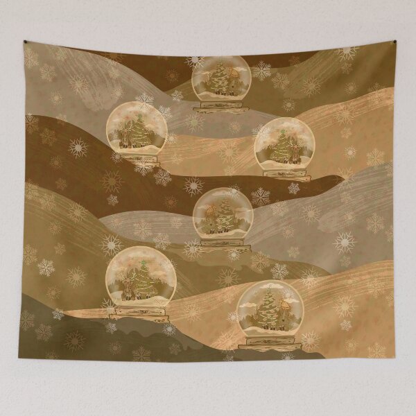 Item preview, Schnauzer Golden Snow Globes Christmas Artboard  designed and sold by sunnthreads.