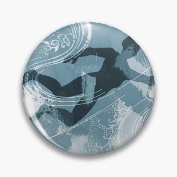 Item preview,  Floating Free Wild Swim Blue White  Artwork Jenny Meehan  designed and sold by Jenny Meehan Art Prints and Patterns  .