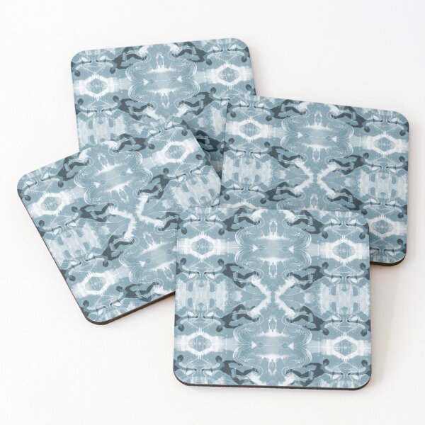 Item preview,  Floating Free Wild Swim Blue White  Artwork Jenny Meehan  designed and sold by Jenny Meehan Art Prints and Patterns  .
