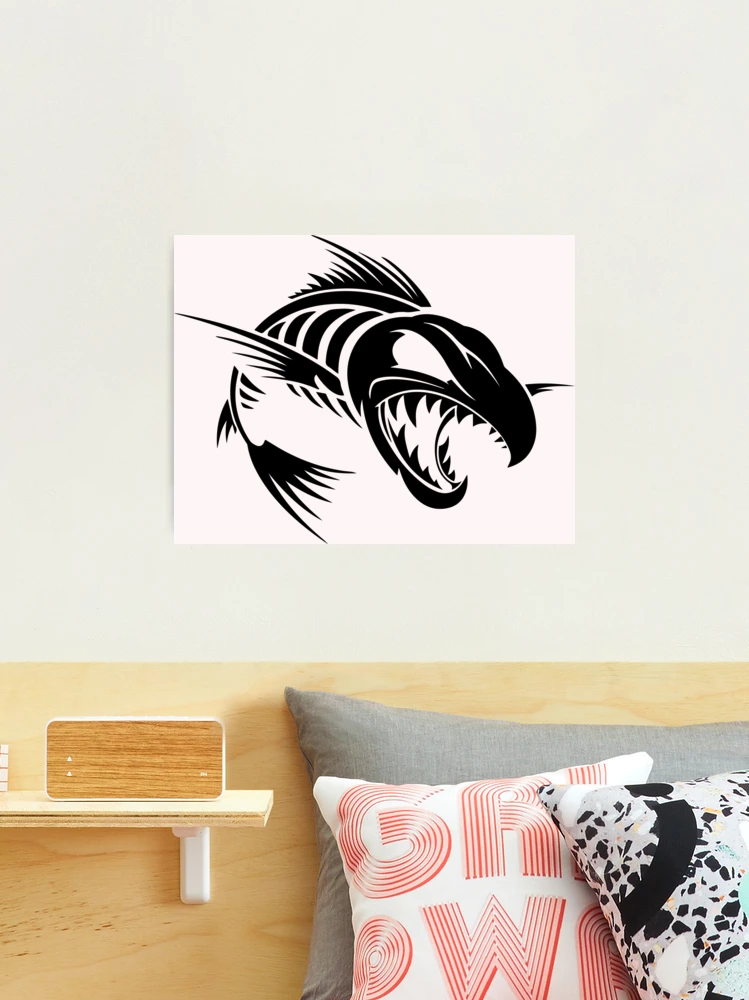  Aggressive Fish Skeleton Decal Fishing Line Stickers & Net  Nostalgia on Bed Headboards