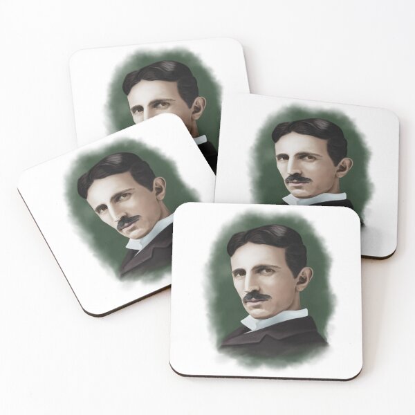 Item preview, Nikola Tesla Color Digital Art Portrait with Brown Eye Color designed and sold by tuzlay.