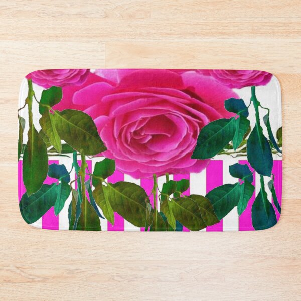 Item preview, CERISE ROSES  GREEN LEAVES PATTERN WHITE ART designed and sold by sharlesart.