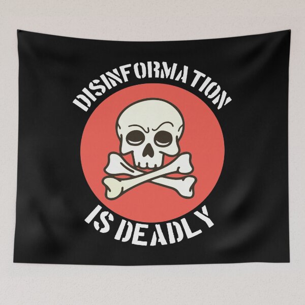 Item preview, Disinformation is Deadly Skull and Crossbones designed and sold by funnytshirtemp.