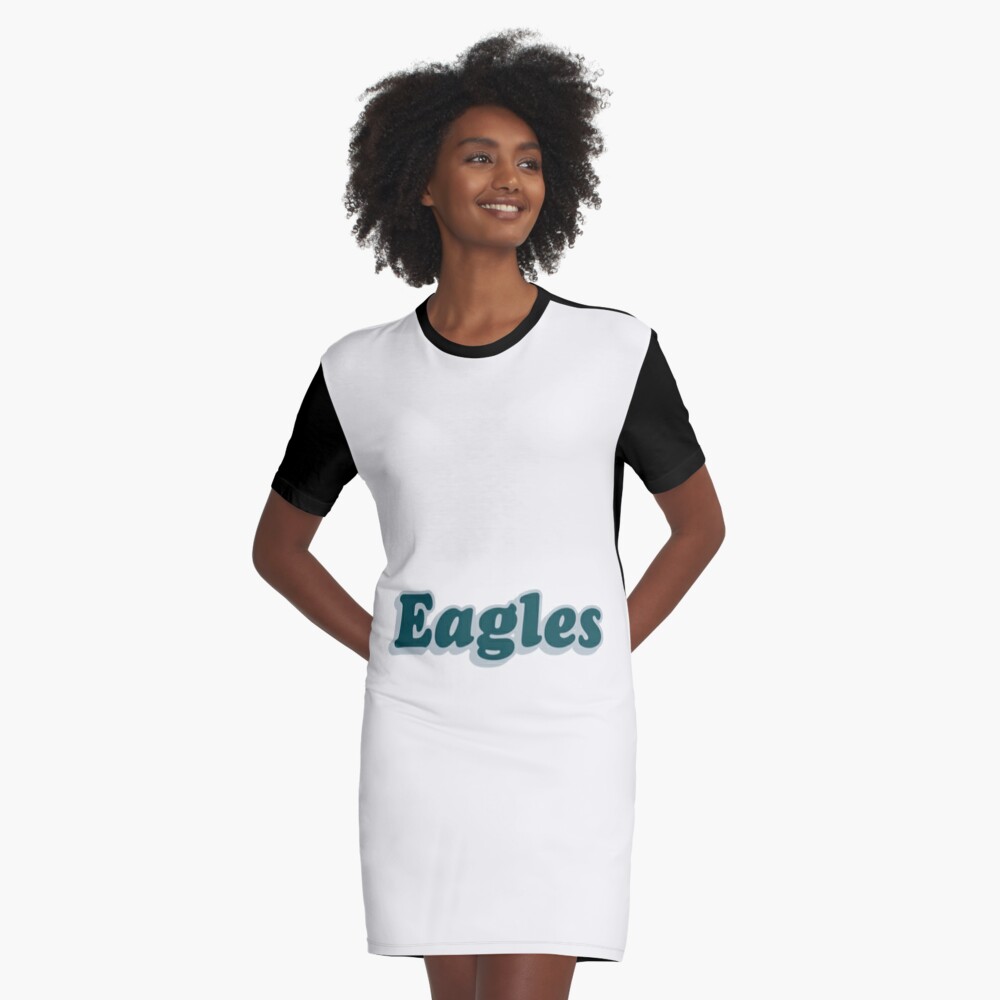 Philadelphia Eagles V Neck Dress Women's Short Sleeve Dress Casual Loose  Skirts