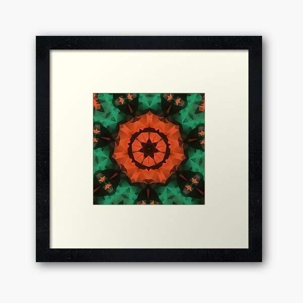 Kaleidoscopic polygonal pattern. Abstract background Framed Art Print