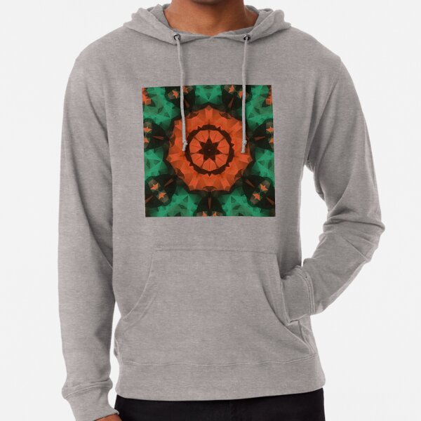 Kaleidoscopic polygonal pattern. Abstract background Lightweight Hoodie