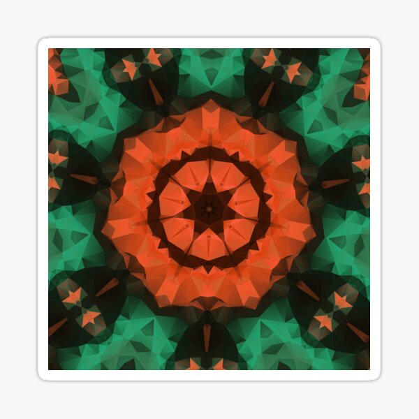 Kaleidoscopic polygonal pattern. Abstract background Sticker