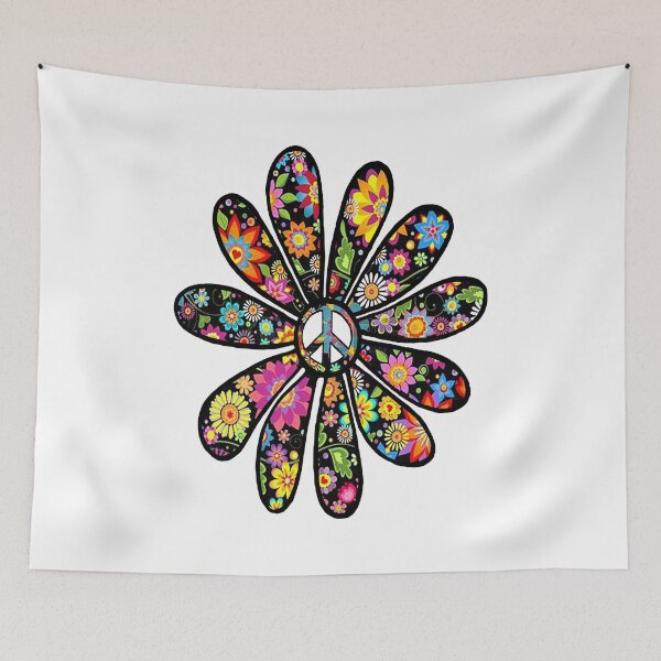 Item preview, Hippie Trippy Flower Power Peace Sign Floral designed and sold by Swigalicious.