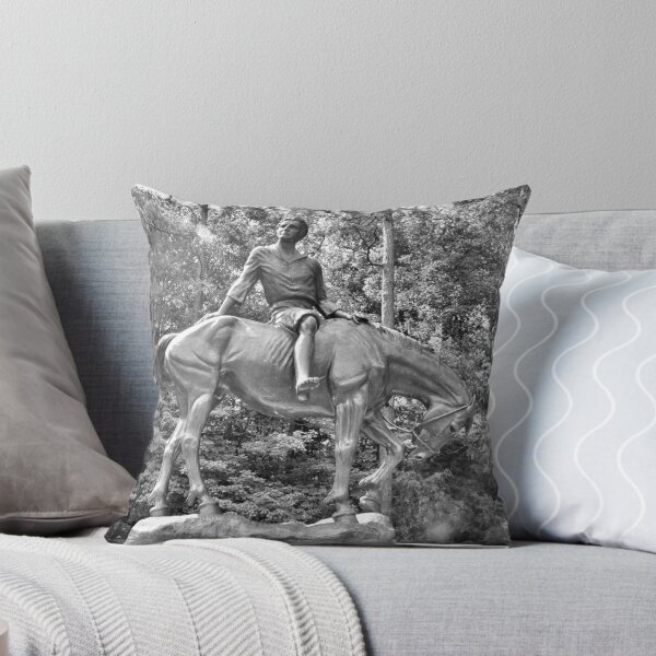 Item preview, The Boy Of The Waxhaws Statue At Andrew Jackson State Park South Carolina Black And White designed and sold by LisaWootenPhoto.