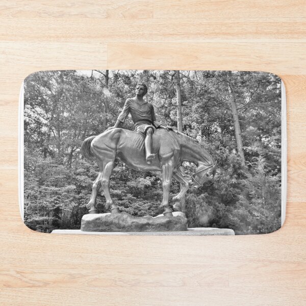 Item preview, The Boy Of The Waxhaws Statue At Andrew Jackson State Park South Carolina Black And White designed and sold by LisaWootenPhoto.