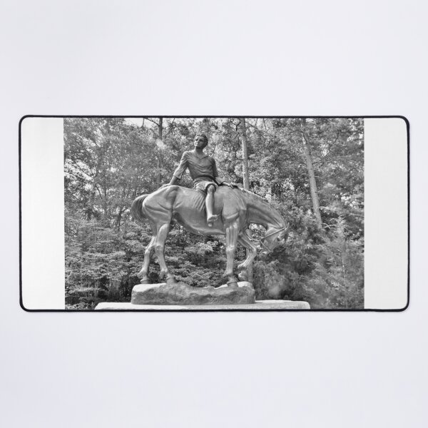 Item preview, The Boy Of The Waxhaws Statue At Andrew Jackson State Park South Carolina Black And White designed and sold by LisaWootenPhoto.