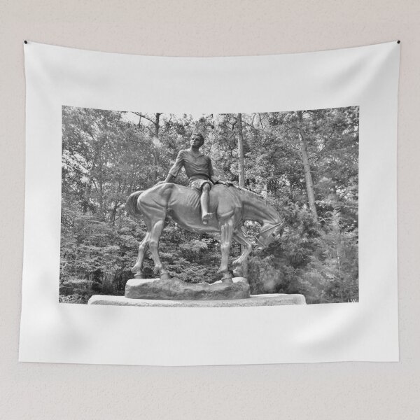 Item preview, The Boy Of The Waxhaws Statue At Andrew Jackson State Park South Carolina Black And White designed and sold by LisaWootenPhoto.