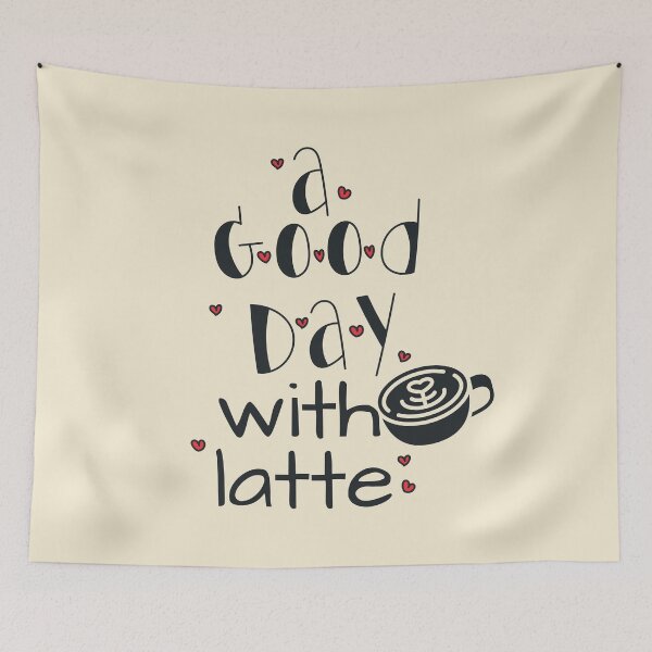 Item preview, A Good Day with Latte -  Cute Cool Cup of Coffee With Hearts Illustration  designed and sold by Prince - Bestseller ★★★★★.