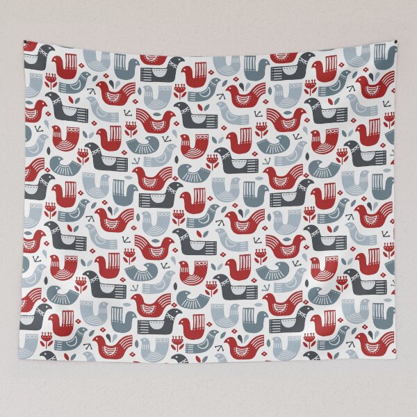 Item preview, Swedish nordic scandinavic birds pattern designed and sold by PG Illustration.