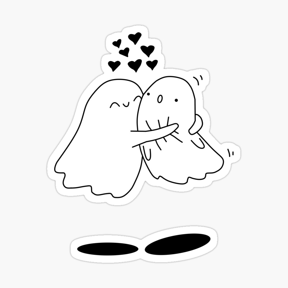 Hugging Ghost Art Board Print for Sale by Riku-Ortiz | Redbubble