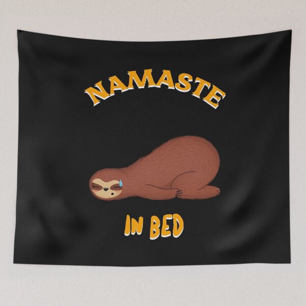 Item preview, Namaste in bed funny yoga sloth designed and sold by lach3.