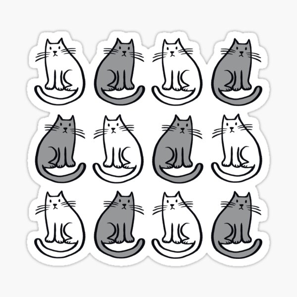 grey-and-white-cat-collection-sticker-for-sale-by-marthaseahorse