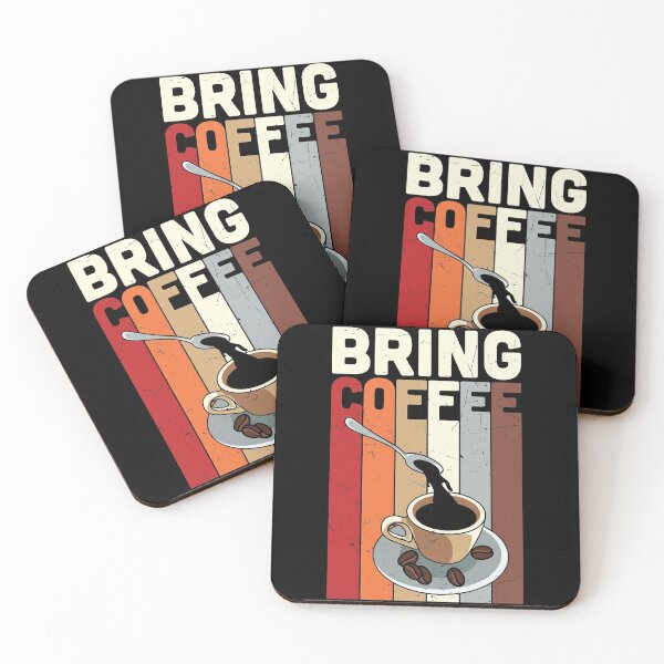 Artikelvorschau, Bring Coffee - Retro Vintage Distressed Cup of Coffee Illustration entworfen und verkauft von Prince - Bestseller ★★★★★.