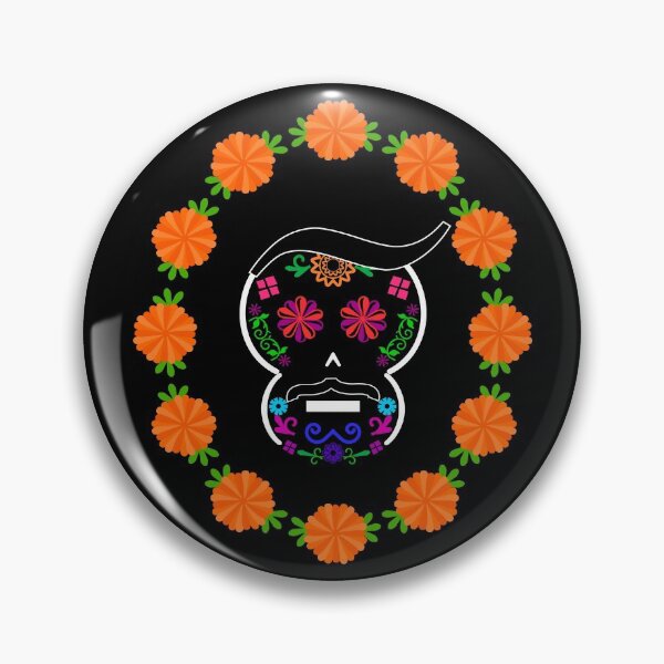 Item preview, Mexican Calaverita (Skull) with Mustache (Dark BG) designed and sold by mixMixtli.
