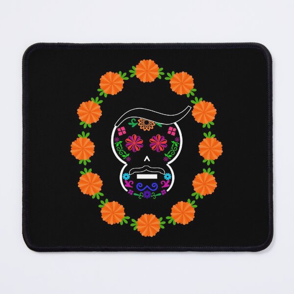 Item preview, Mexican Calaverita (Skull) with Mustache (Dark BG) designed and sold by mixMixtli.