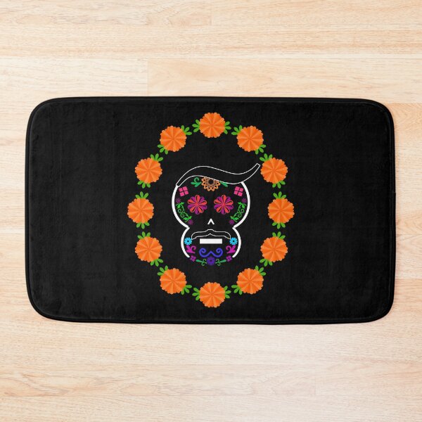 Item preview, Mexican Calaverita (Skull) with Mustache (Dark BG) designed and sold by mixMixtli.