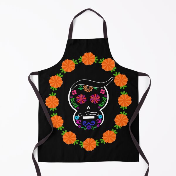 Item preview, Mexican Calaverita (Skull) with Mustache (Dark BG) designed and sold by mixMixtli.