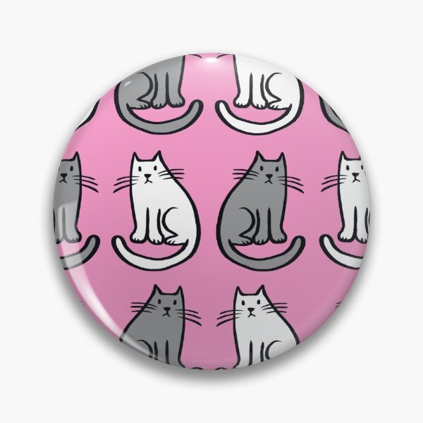 Item preview, Grey and white cats on pink designed and sold by marthaseahorse.