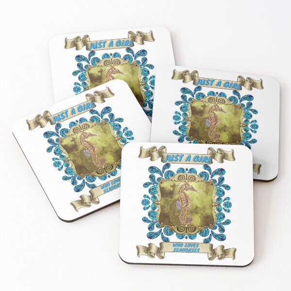 Item preview, Just a girl who loves seahorses - Colorful compositions, art and animals, funny drawings designed and sold by AdvanceDesign.