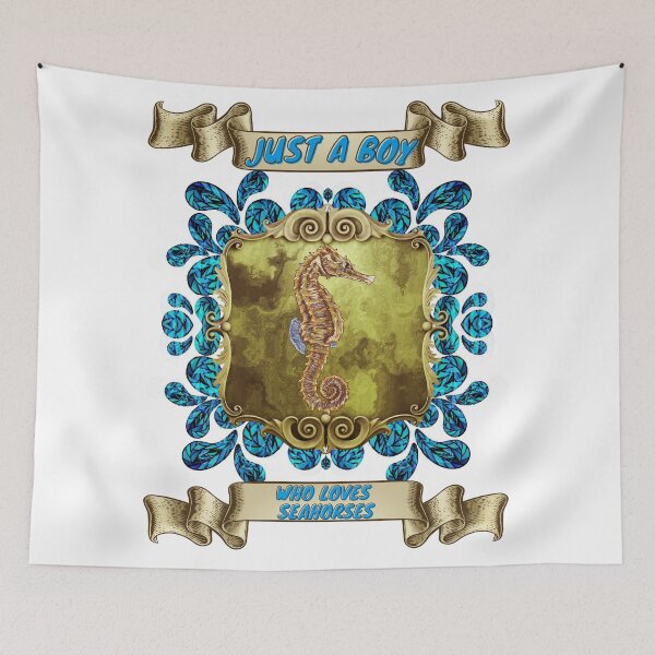 Item preview, Just a boy who loves seahorses - Colorful compositions, art and animals, funny drawings designed and sold by AdvanceDesign.