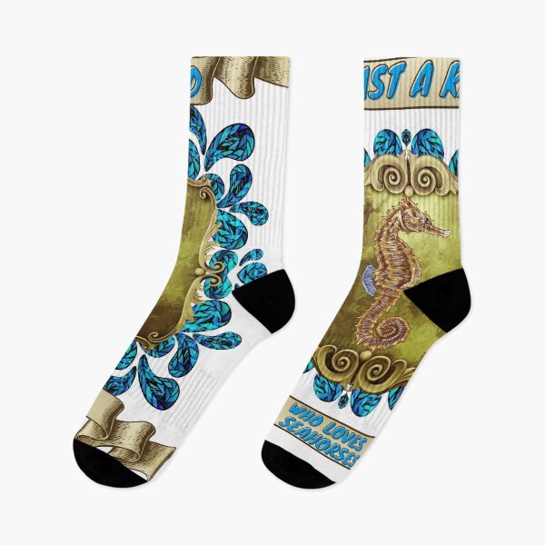 Item preview, Just a kid who loves seahorses - Colorful compositions, art and animals, funny drawings designed and sold by AdvanceDesign.