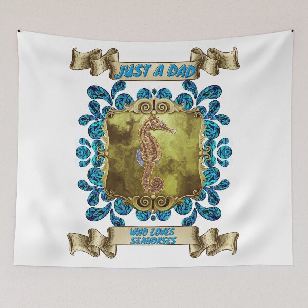 Item preview, Just a dad who loves seahorses - Colorful compositions, art and animals, funny drawings designed and sold by AdvanceDesign.