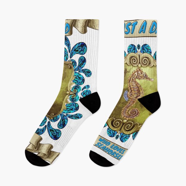 Item preview, Just a dad who loves seahorses - Colorful compositions, art and animals, funny drawings designed and sold by AdvanceDesign.