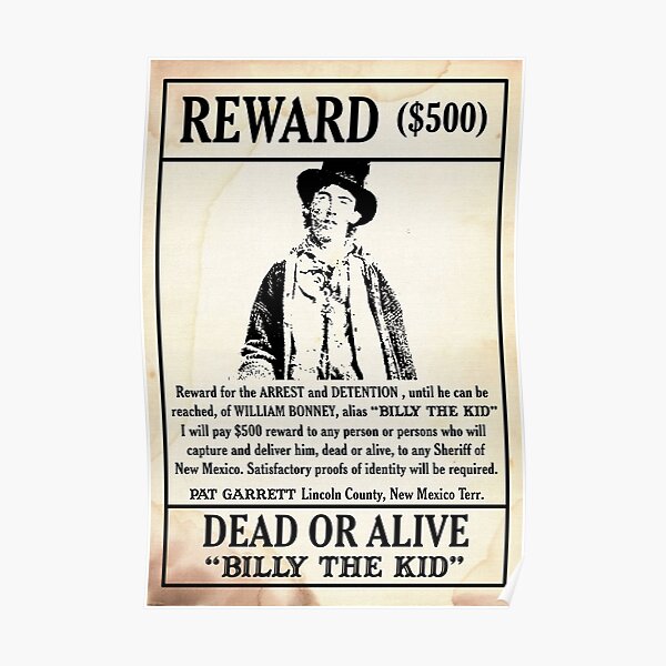 Billy the Kid Wanted Poster Poster