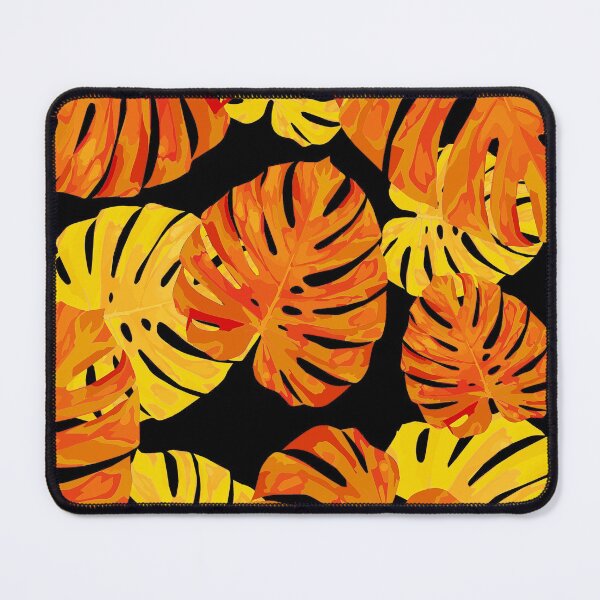 Item preview, Orange-Tangerine And Yellow Monstera Palm Leaves Pattern designed and sold by DEC02.