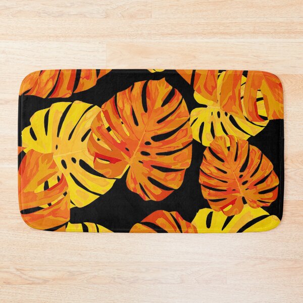 Item preview, Orange-Tangerine And Yellow Monstera Palm Leaves Pattern designed and sold by DEC02.
