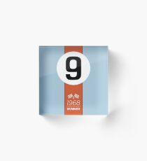 1968 Race Winner #9 Racing livery Acrylic Block