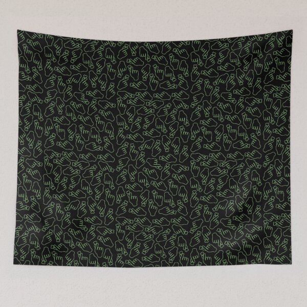 Item preview, Finger Heart Green on Black designed and sold by bom-iseul.