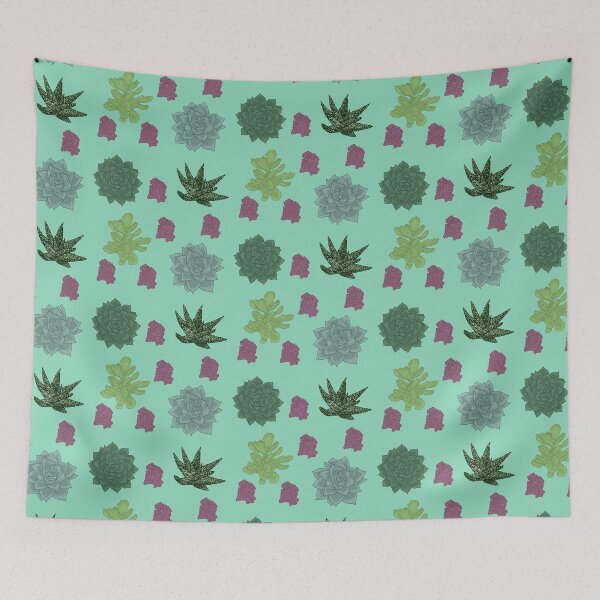 Item preview, Succulents Pattern Seafoam designed and sold by Ashley Gagnon.