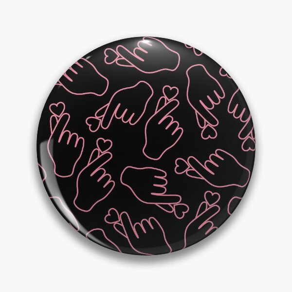 Item preview, Finger Heart Pink on Black designed and sold by bom-iseul.
