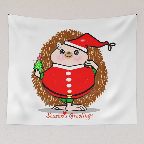 Item preview, Season's greetings - Hedgehog  designed and sold by Shirley cute art .