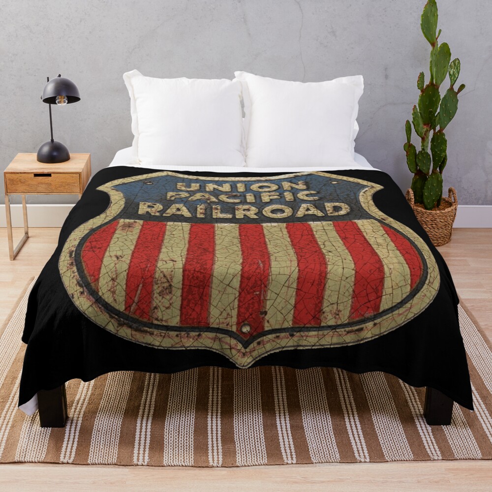 Vintage American Railroad Throw Blanket