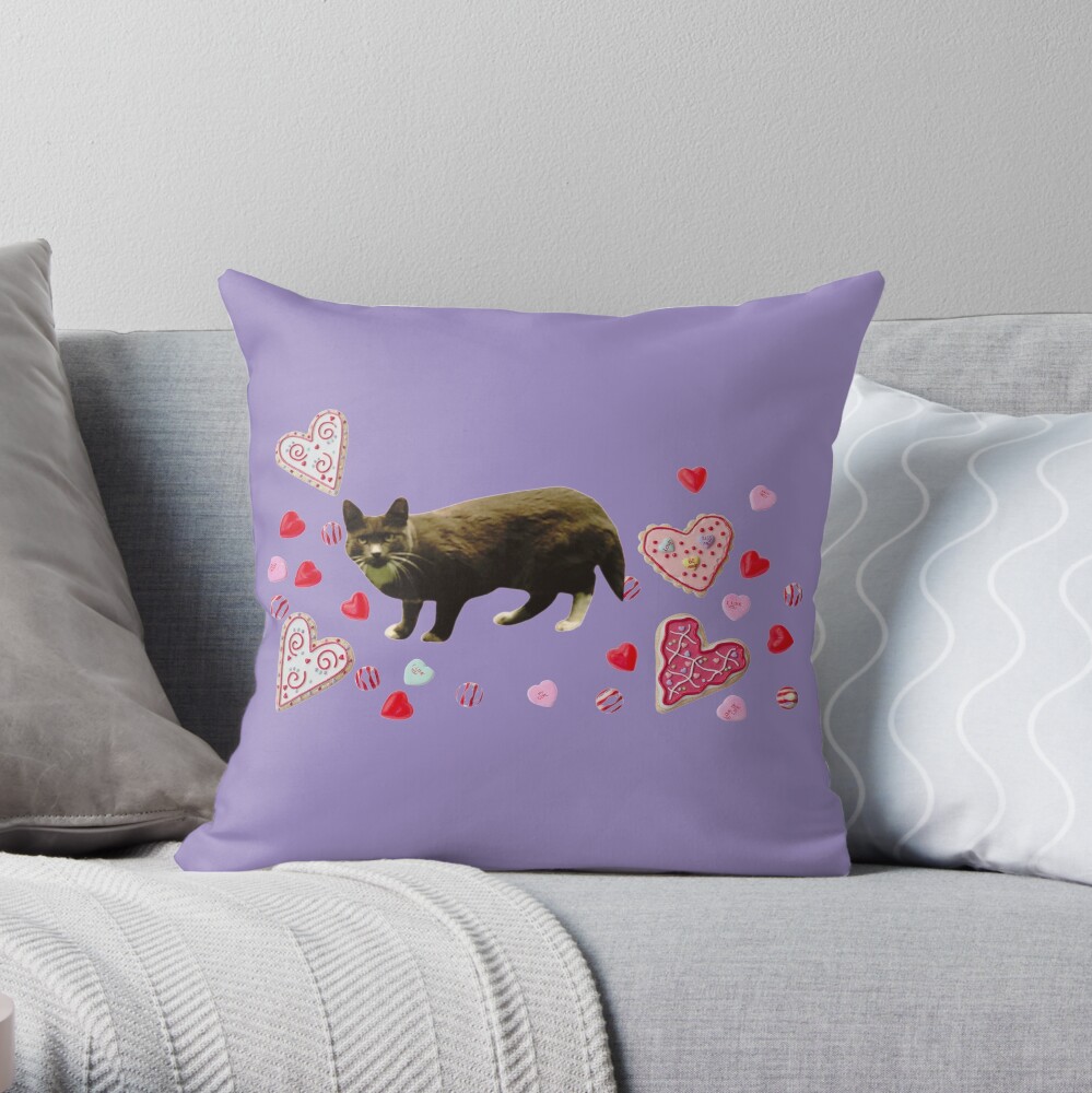Cat Lovers. I Love My Black Cat Throw Pillow
