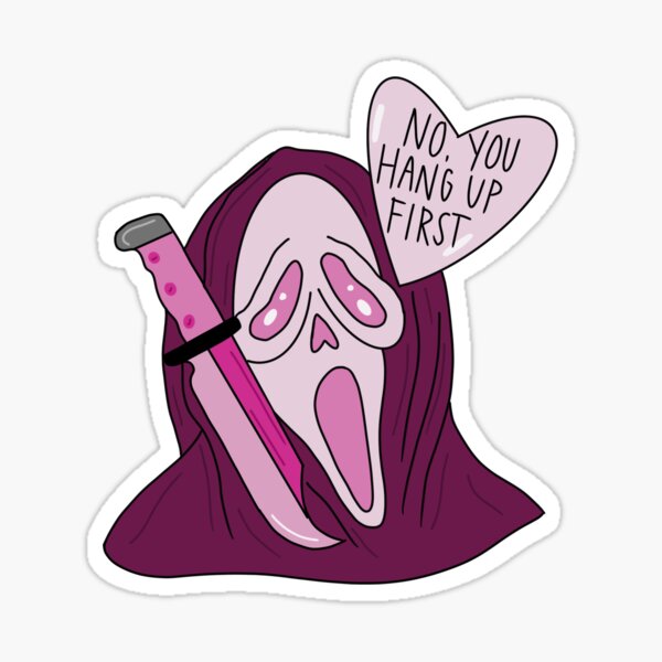 Girly Pink Scream Ghost Face Sticker For Sale By Moon And Moth Redbubble 