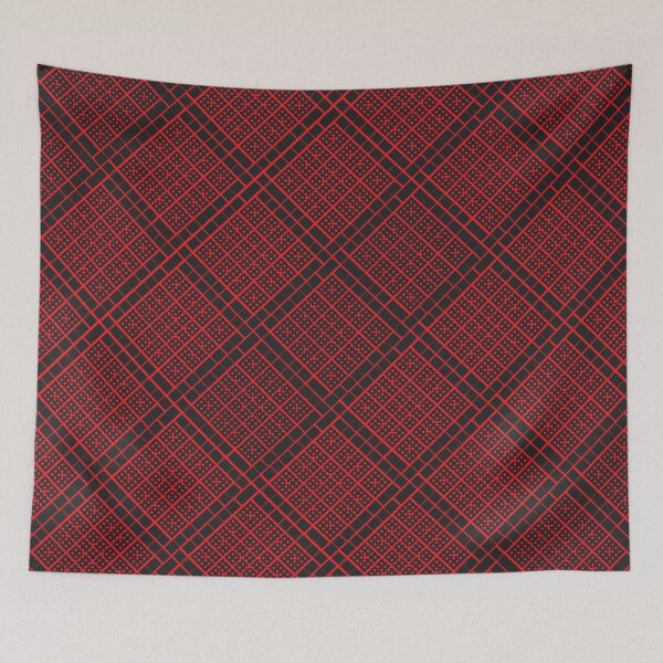 Item preview, Criss Cross Wide Angled Line Pattern in Black and Red designed and sold by Neil Feigeles.