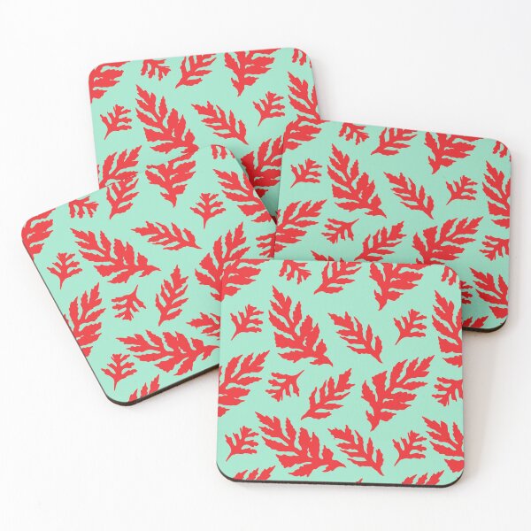 Item preview, Best Fronds in Berrymint - Scattered organic leaf pattern designed and sold by wildhunt.