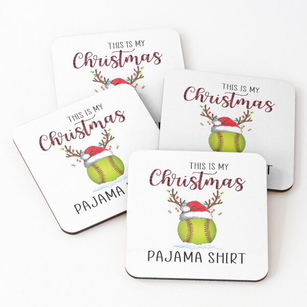 Item preview, This Is My Christmas Pajama Shirt Softball Xmas Lights designed and sold by shophia-art.