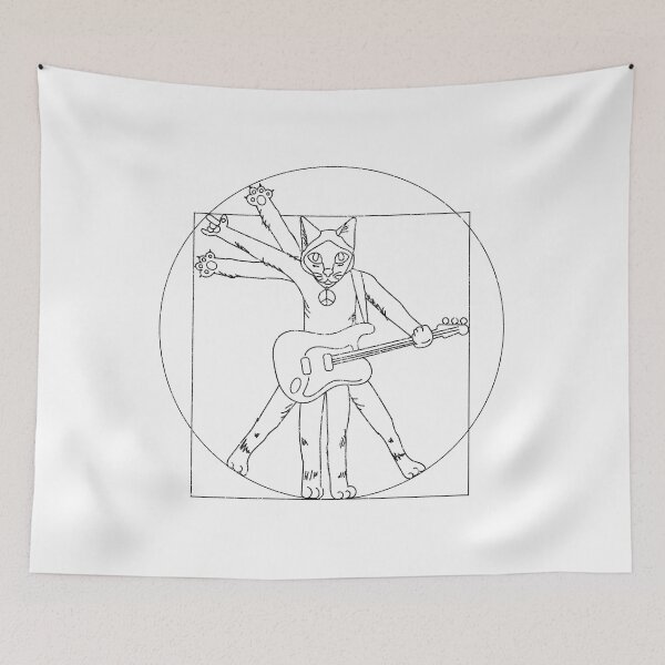 Item preview, Vitruvian Rock Star Cat-Music Lover designed and sold by catsorchestra.